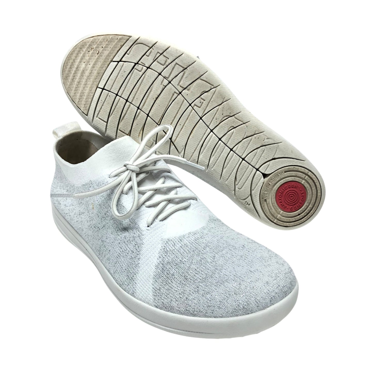 Shoes Sneakers By Fitflop In Silver & White, Size: 10