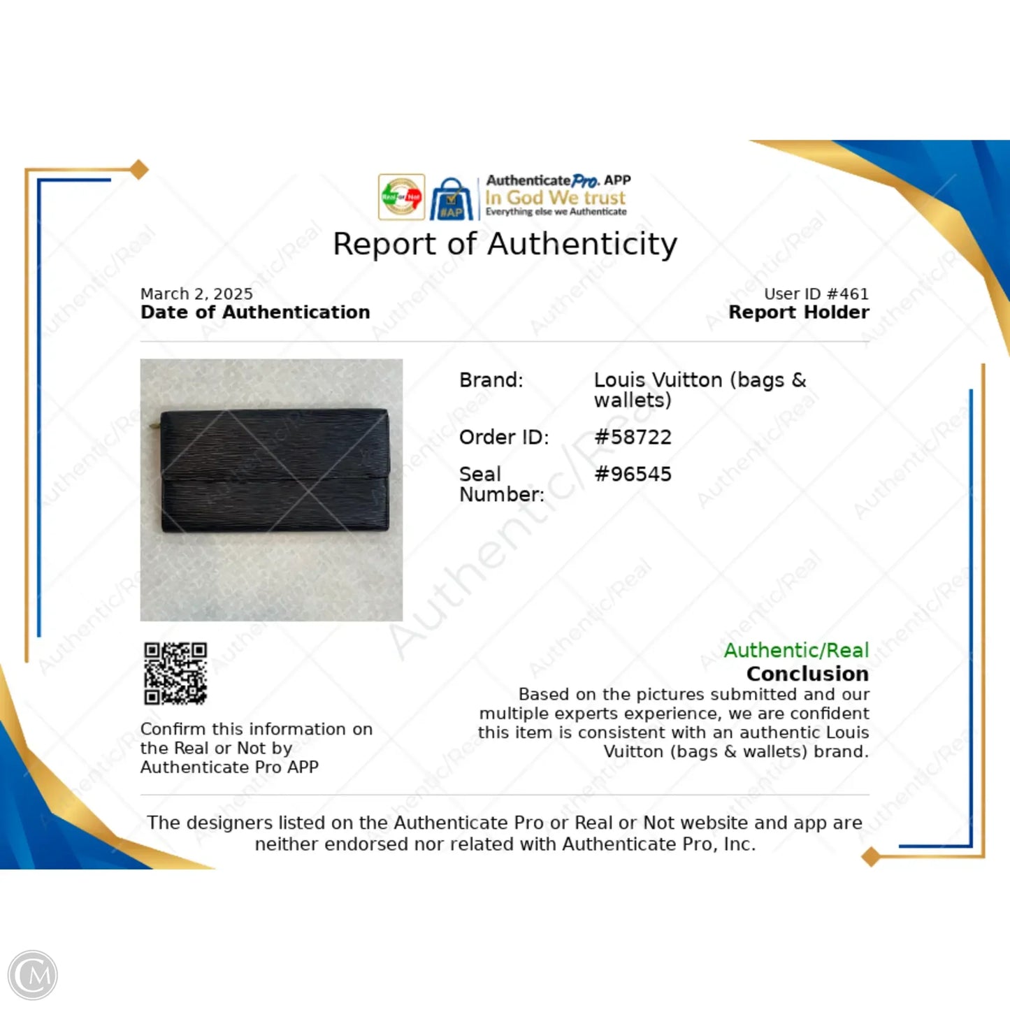 Wallet Luxury Designer By Louis Vuitton, Size: Medium