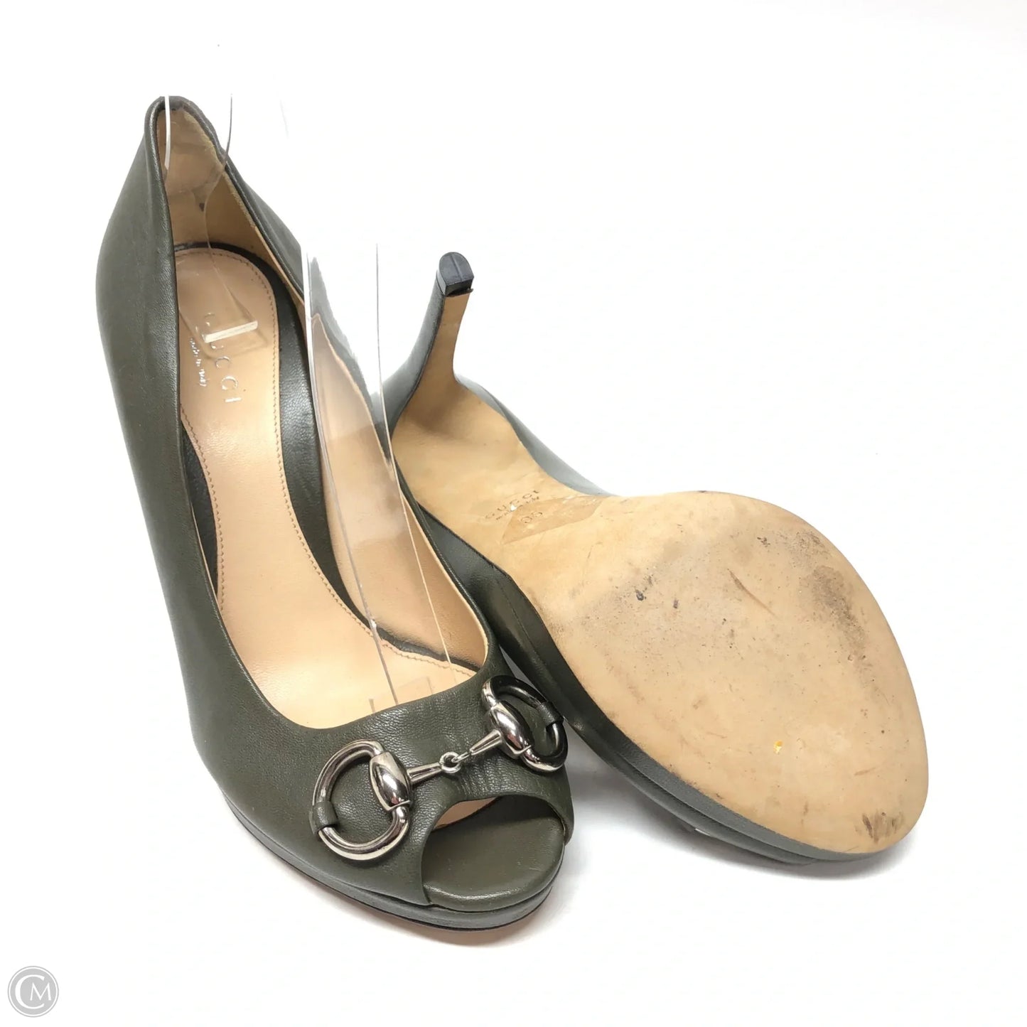 Shoes Luxury Designer By Gucci In Green, Size: 5