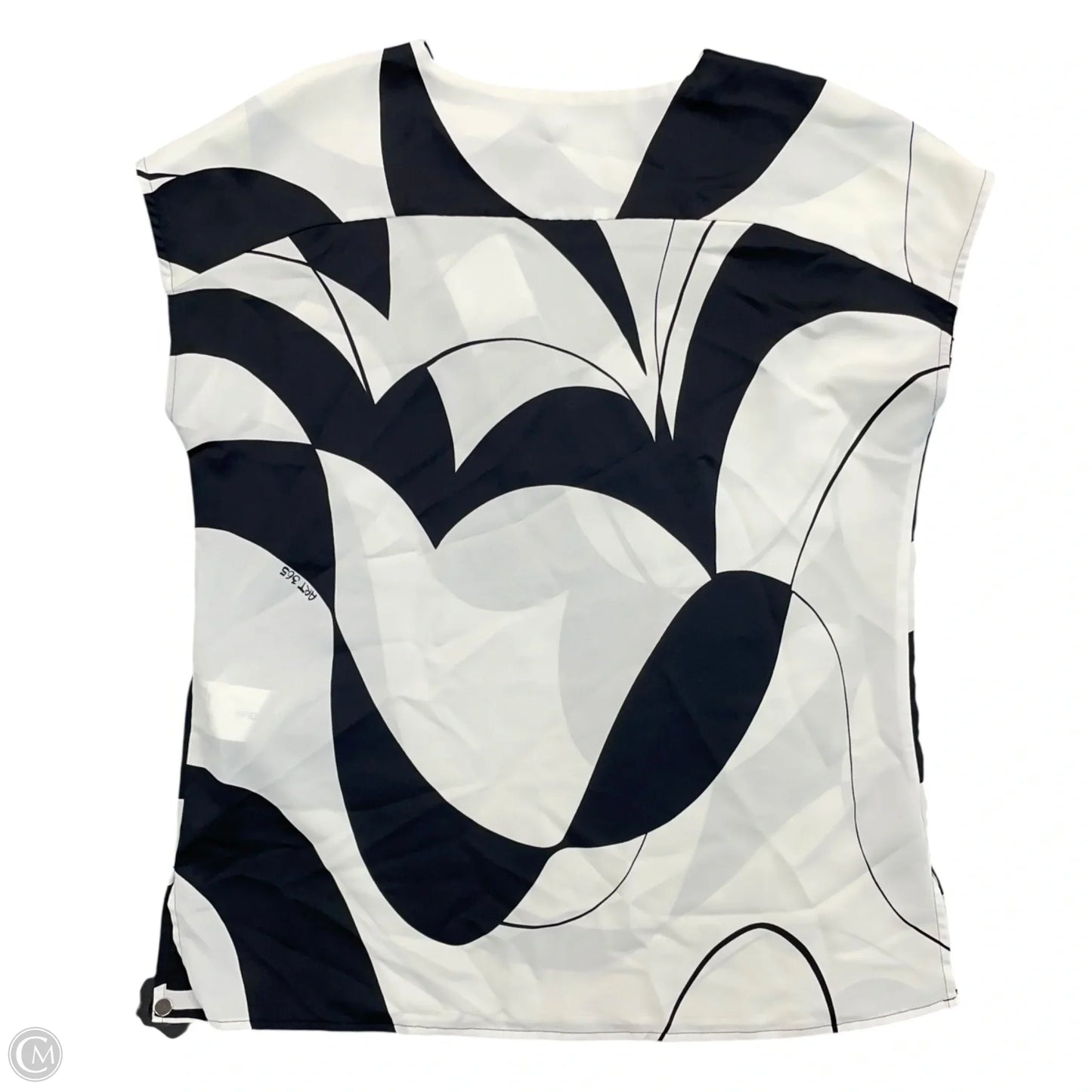Blouse Short Sleeve By Cma In Black & White, Size: 4