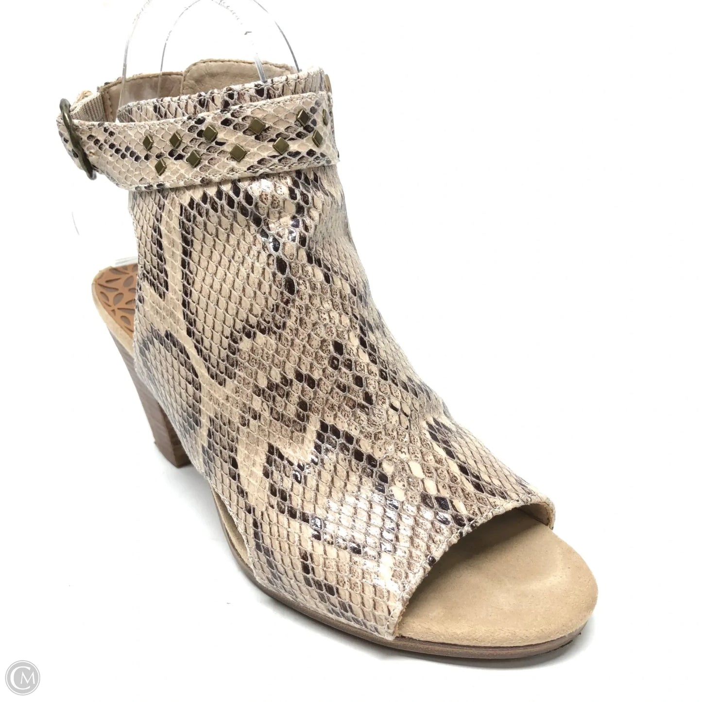 Sandals Heels Block By Bare Traps In Snakeskin Print, Size: 6.5