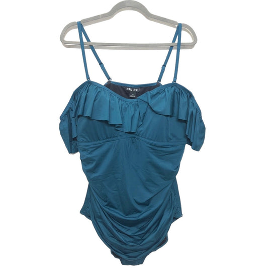 Blue Swimsuit City Chic, Size 18