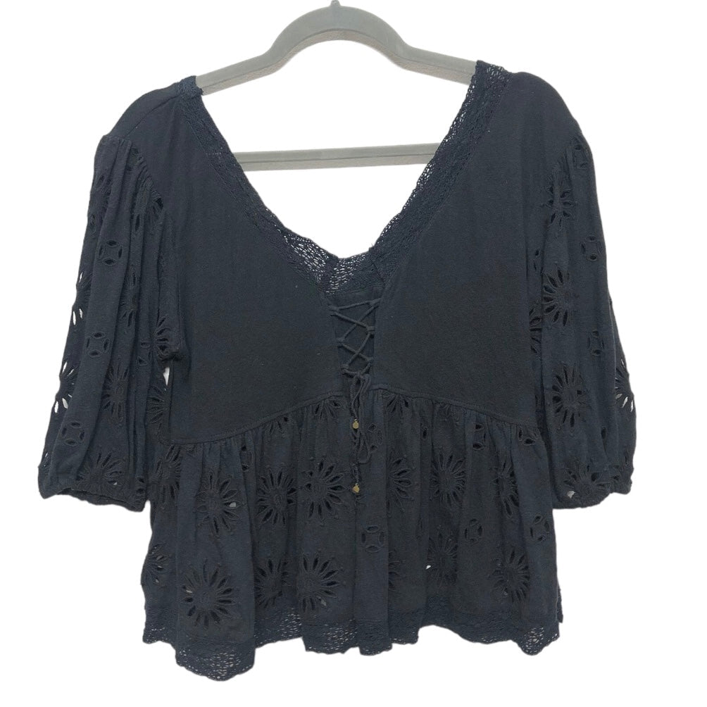 Black Top 3/4 Sleeve Free People, Size Xs