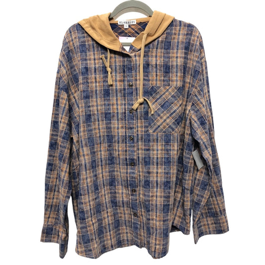 Jacket Shirt By Clothes Mentor In Plaid Pattern, Size: 3x