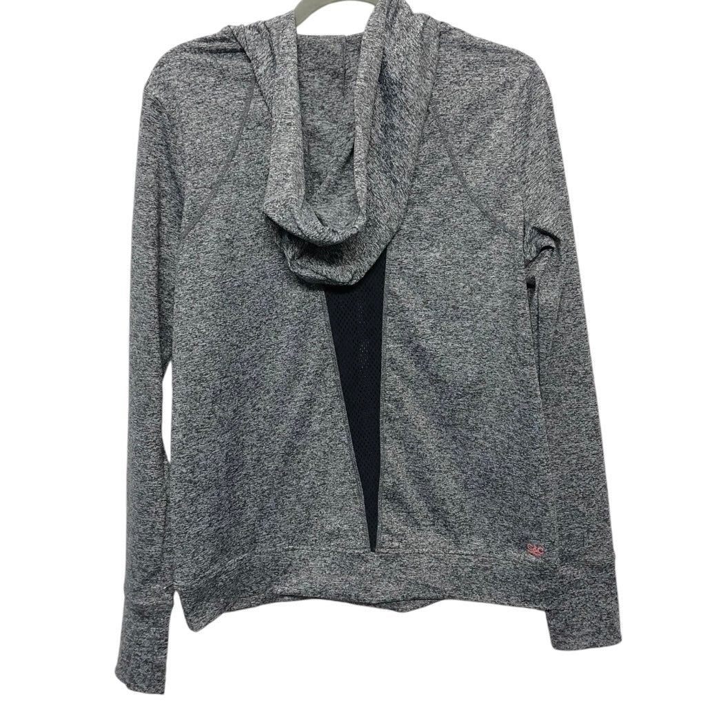 Athletic Top Long Sleeve Hoodie By C And C In Grey, Size: M