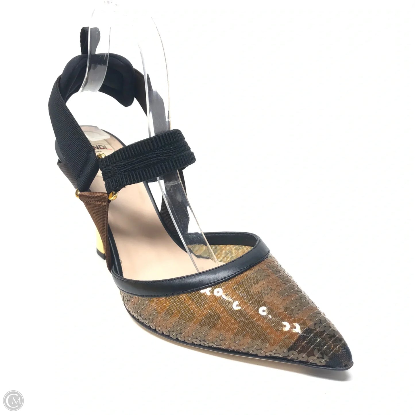 Shoes Luxury Designer By Fendi In Black & Brown, Size: 10.5