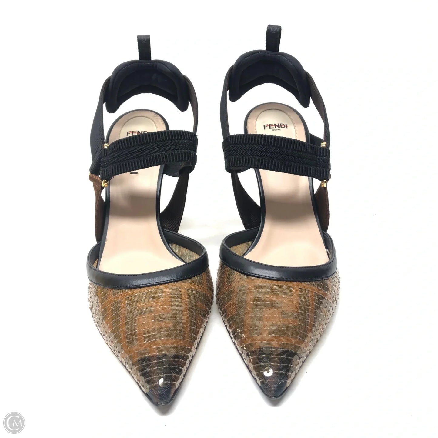 Shoes Luxury Designer By Fendi In Black & Brown, Size: 10.5