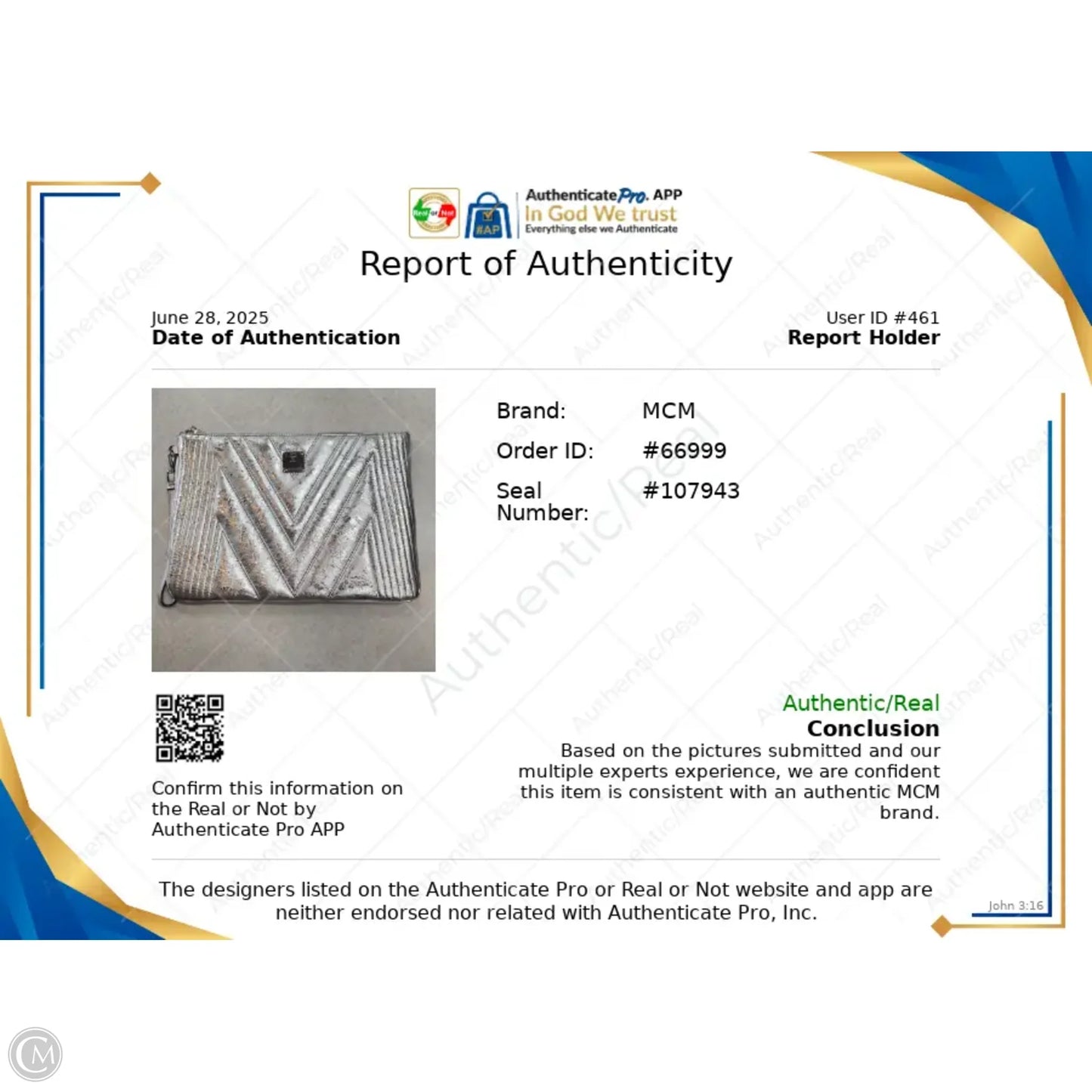 Clutch Luxury Designer By Mcm, Size: Large