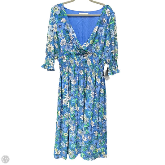 Dress Casual Midi By Lush In Blue, Size: Xl