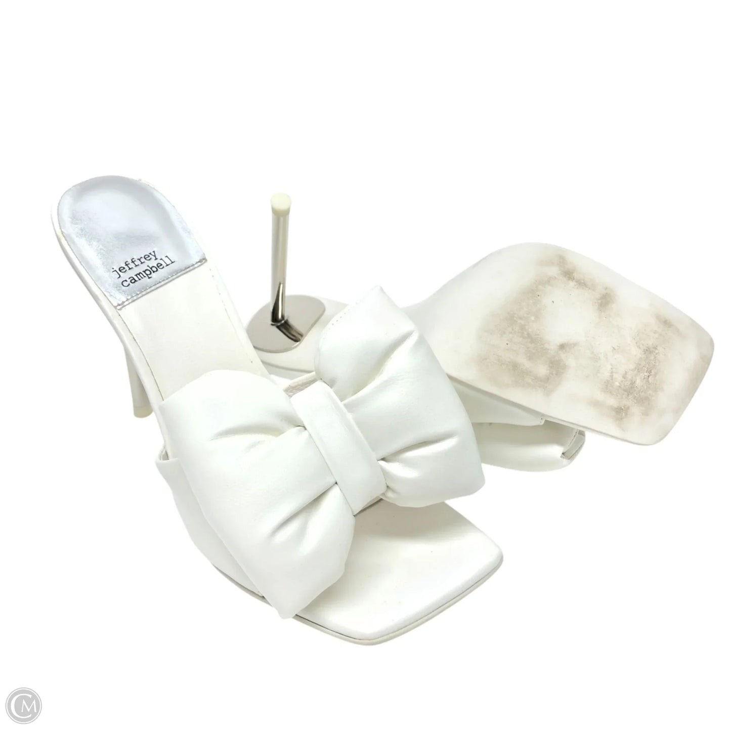 Sandals Heels Stiletto By Jeffery Campbell In White, Size: 9