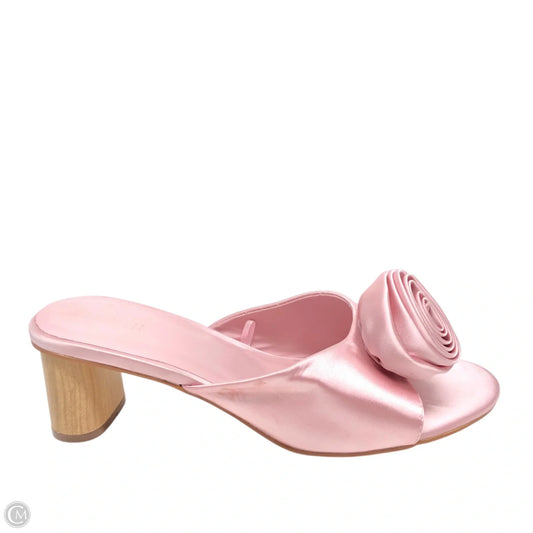 Sandals Heels Block By Forever 21 In Pink, Size: 8