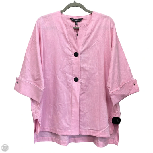 Tunic 3/4 Sleeve By Ming Wang In Pink, Size: L