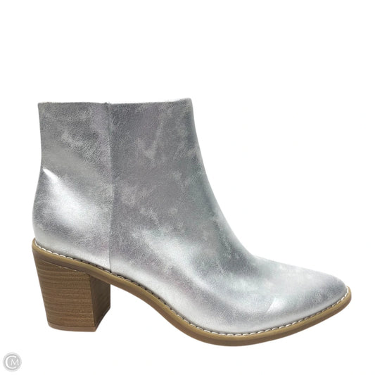 Boots Ankle Heels By Universal Thread In Silver, Size: 10