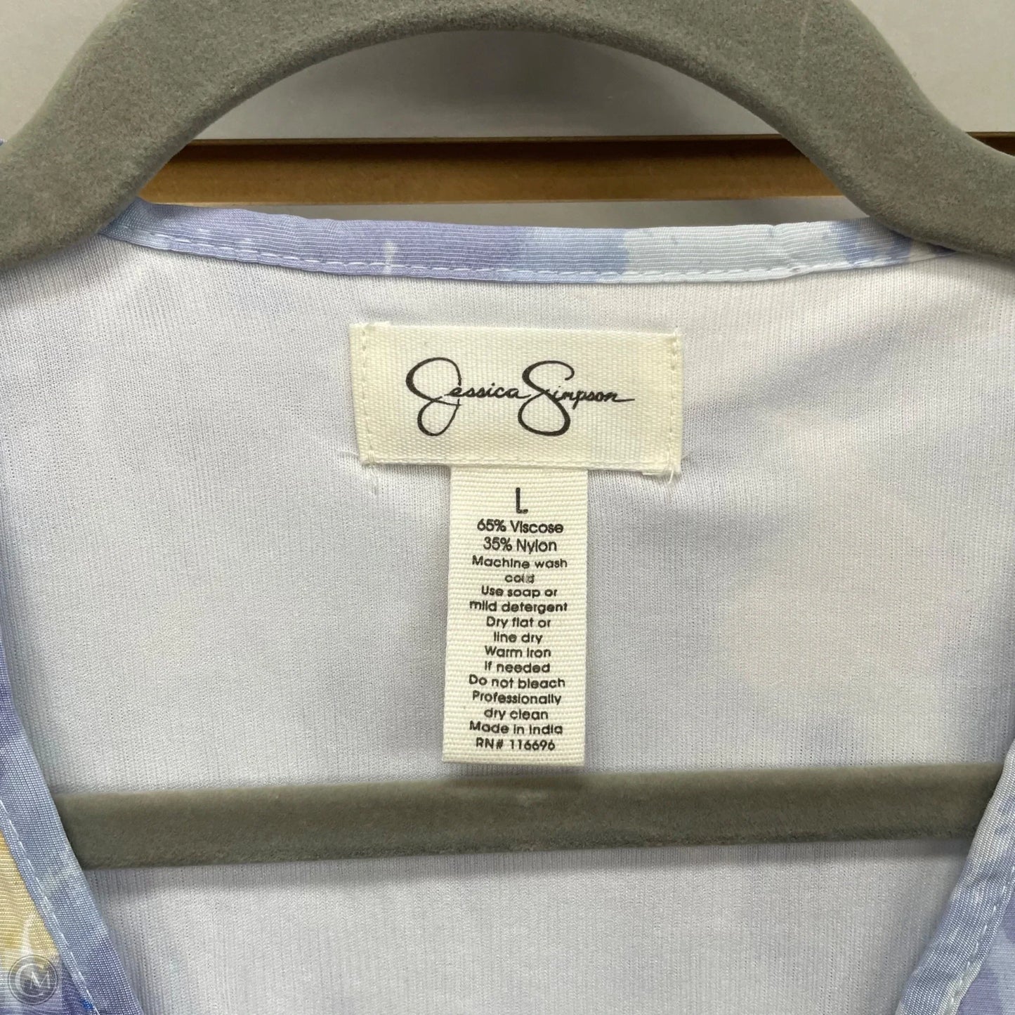 Dress Casual Midi By Jessica Simpson In Blue & White, Size: L