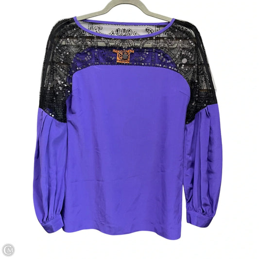 Blouse Designer By Tory Burch In Black & Purple, Size: 0