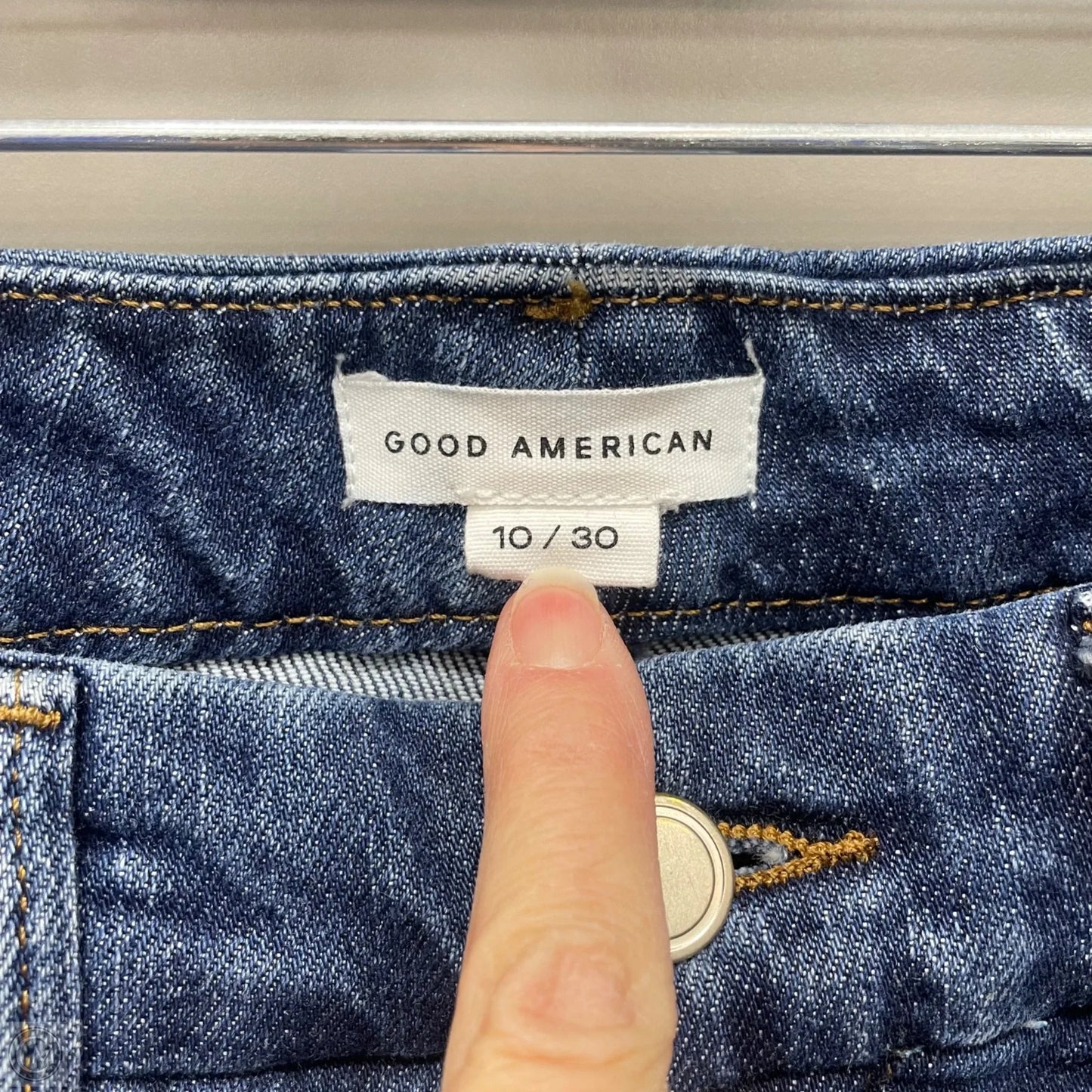 Jeans Straight By Good American In Blue Denim, Size: 10