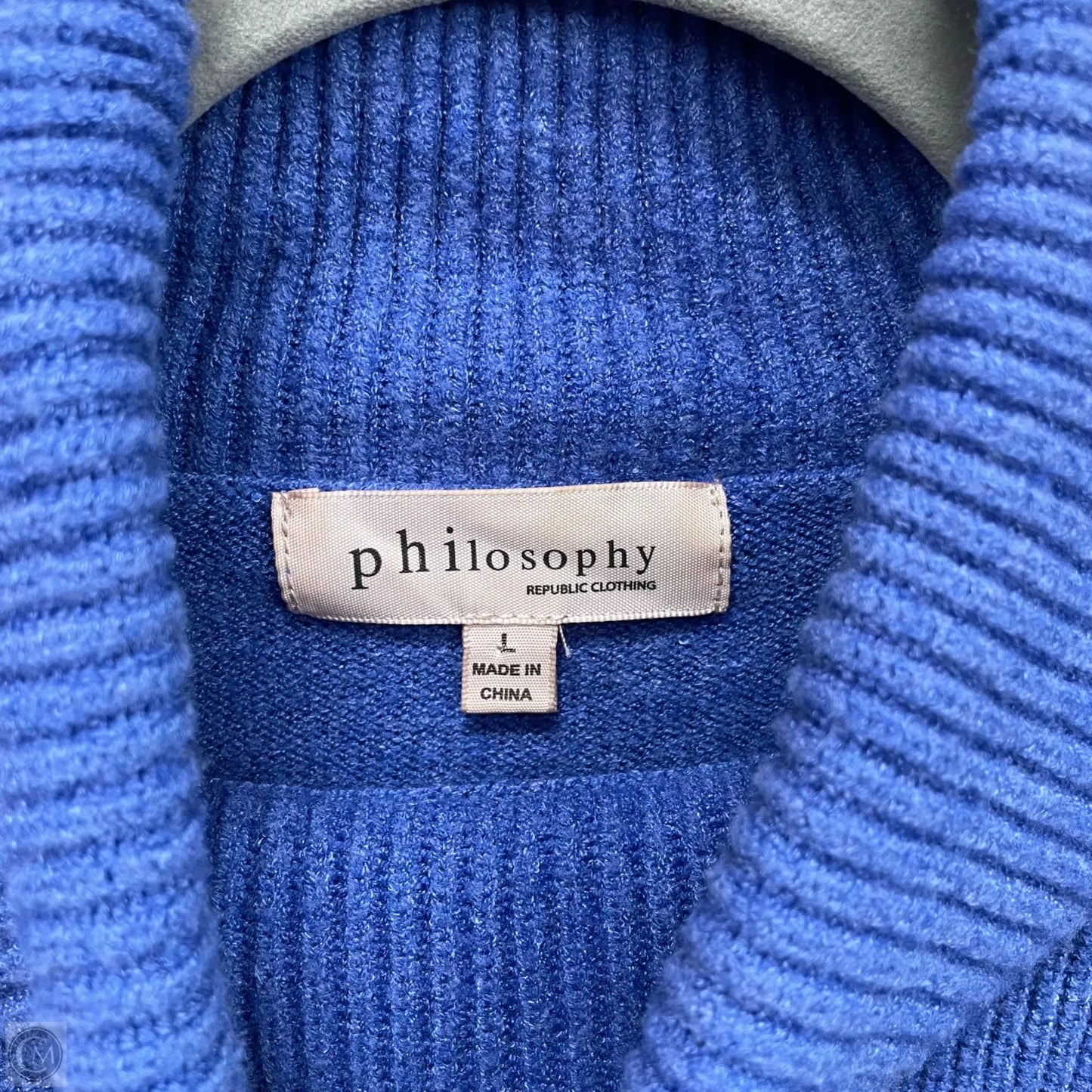 Sweater By Philosophy In Blue, Size: L
