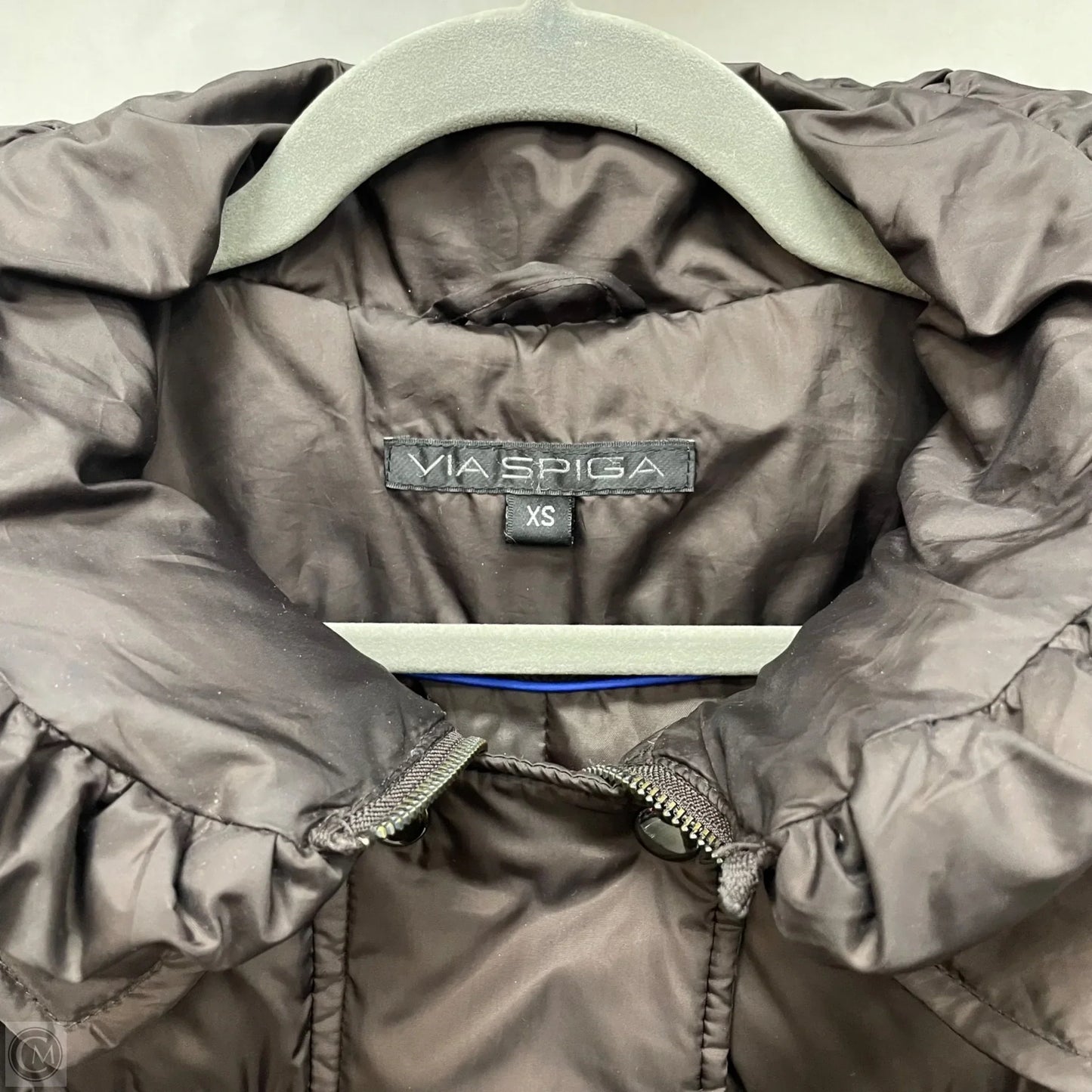 Jacket Puffer & Quilted By Via Spiga In Brown, Size: Xs