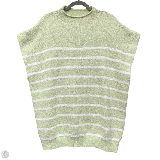 Sweater Short Sleeve By She + Sky In Green & White, Size: 1x