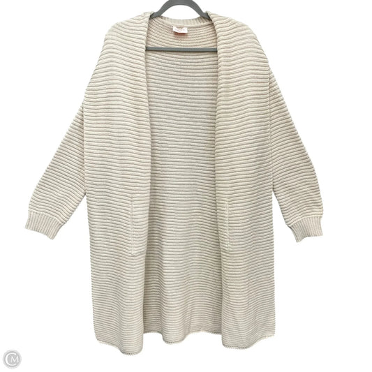 Sweater Cardigan By Hailey & Co In Beige, Size: 2x