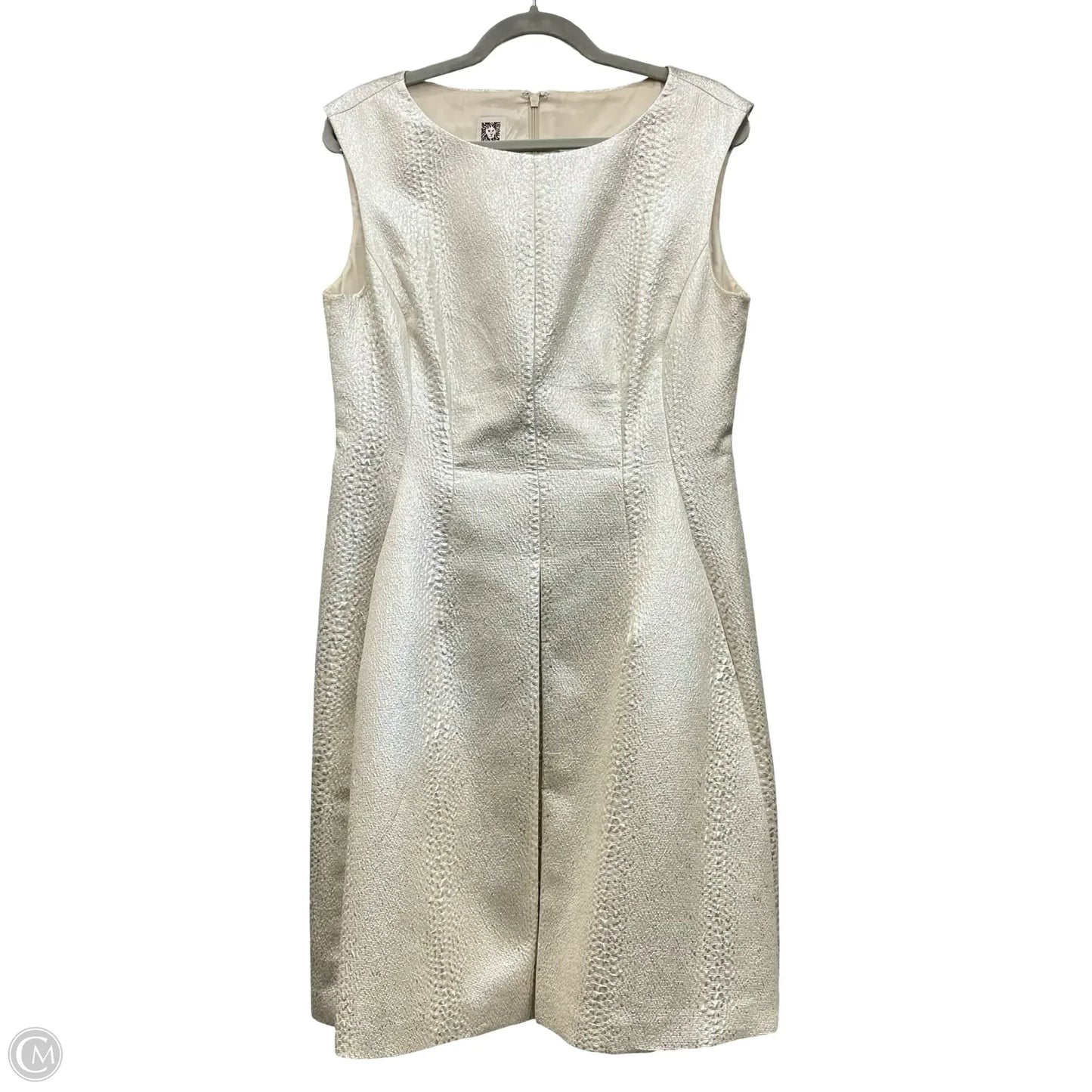 Dress Party Short By Anne Klein In Silver & Tan, Size: 12