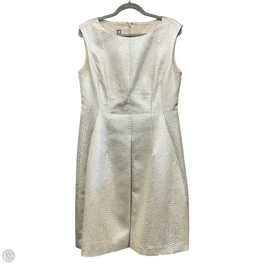 Dress Party Short By Anne Klein In Silver & Tan, Size: 12