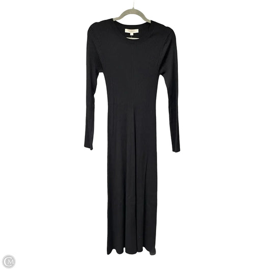 Dress Casual Midi By Loft In Black, Size: L