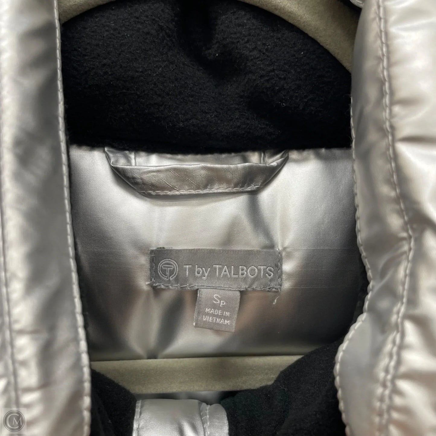 Jacket Puffer & Quilted By Talbots In Silver, Size: Sp