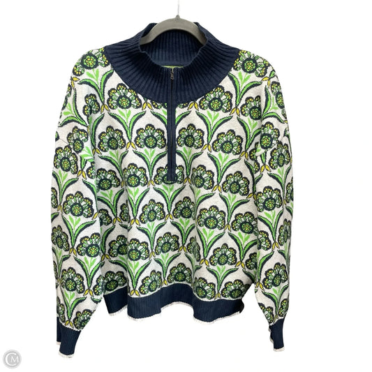 Sweater By Maeve In Blue & White, Size: L