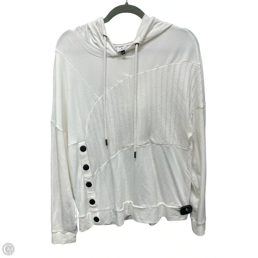 Sweatshirt Hoodie By Cabi In White, Size: M