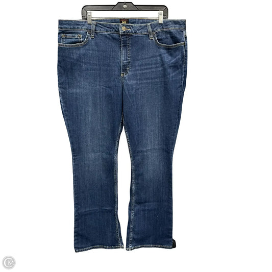 Jeans Boot Cut By Lee In Blue Denim, Size: 20
