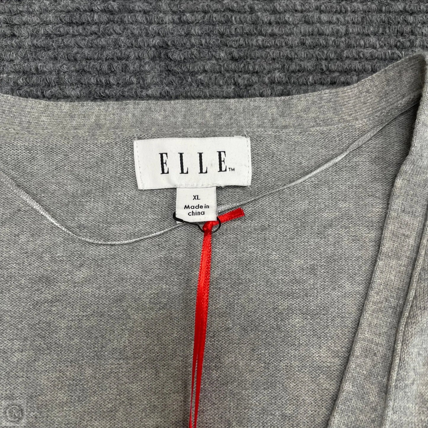 Sweater Cardigan By Elle In Grey, Size: Xl