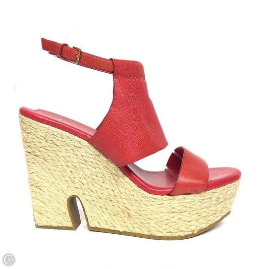 Sandals Heels Wedge By Cole-haan In Red, Size: 10