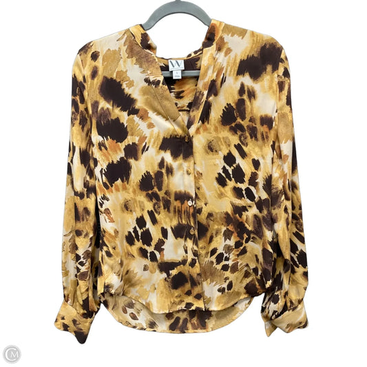Top Long Sleeve By Worthington In Brown & Tan, Size: S