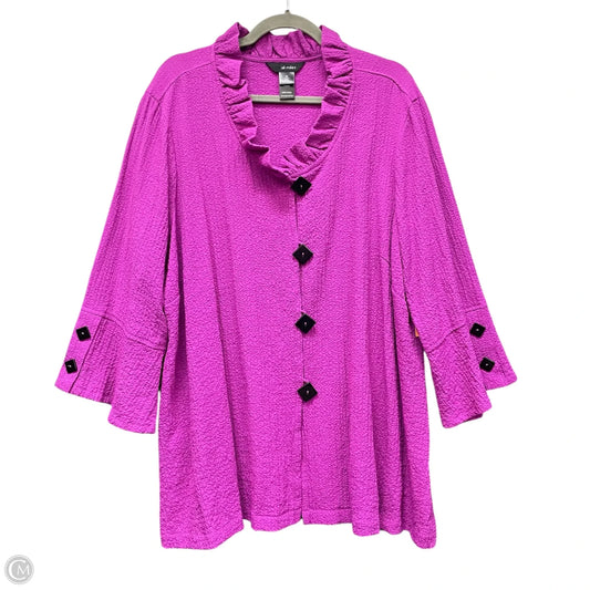 Tunic Long Sleeve By Ali Miles In Purple, Size: 2x
