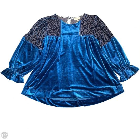 Blouse Long Sleeve By Umgee In Blue, Size: M