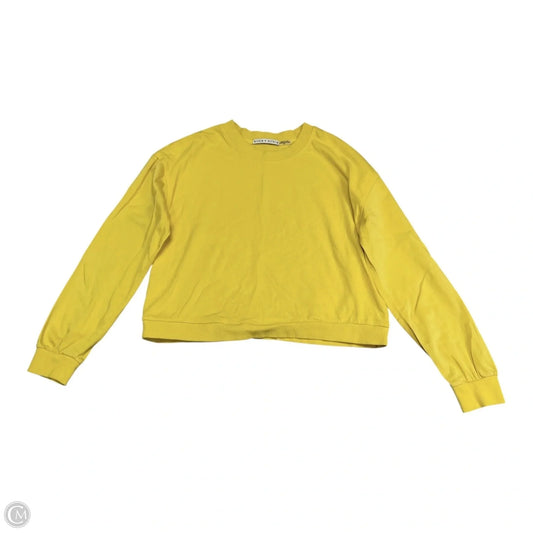 Top Long Sleeve Designer By Alice + Olivia In Yellow, Size: S
