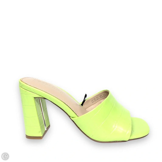 Sandals Heels Block By The Drop In Green, Size: 5.5