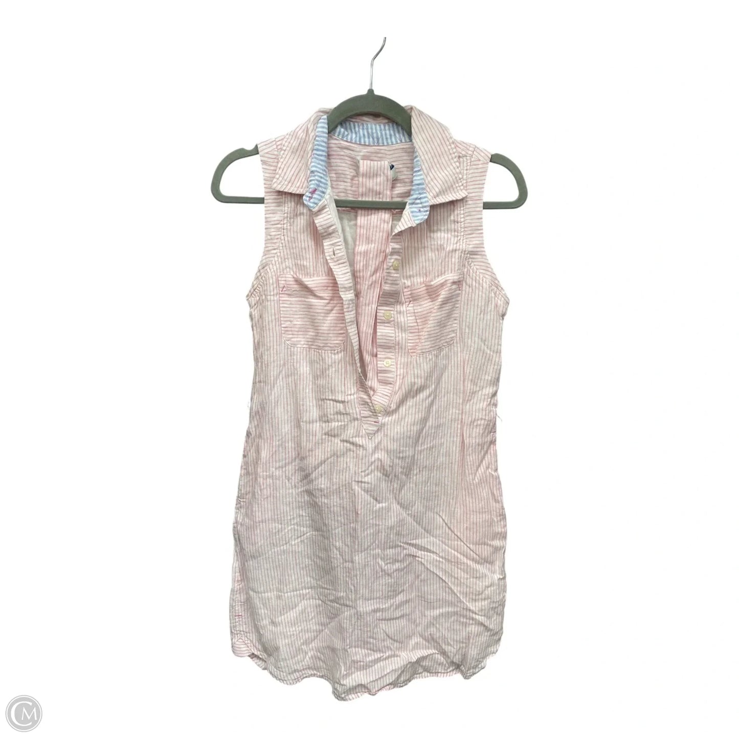 Dress Casual Short By Vineyard Vines In Pink & White, Size: 0