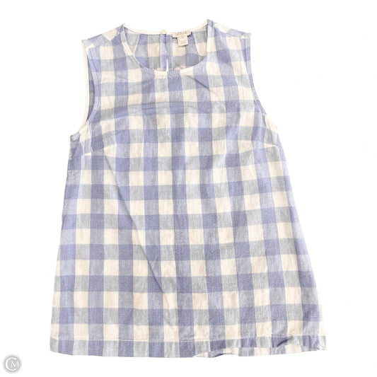 Top Sleeveless By J. Crew In Blue & White, Size: 0
