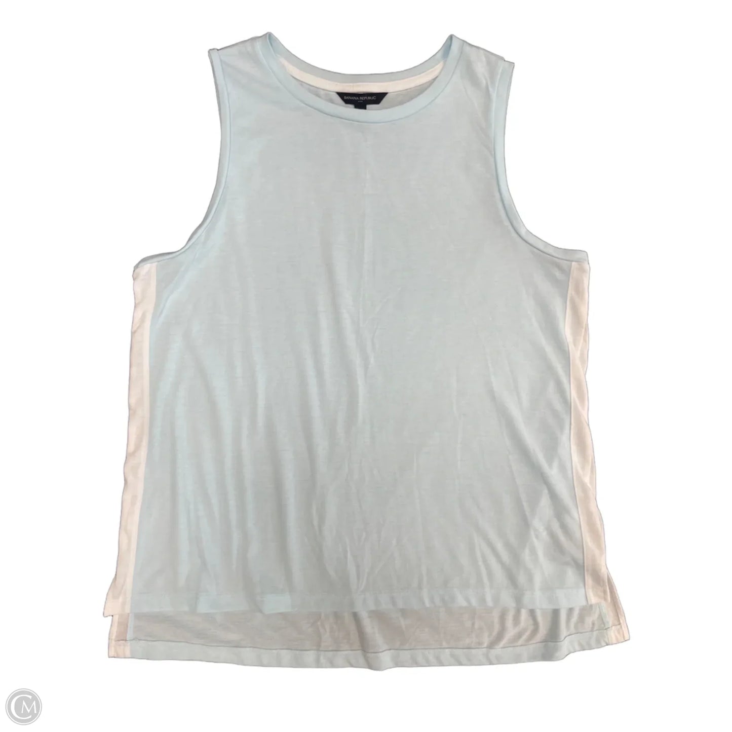 Top Sleeveless Basic By Banana Republic In Blue & White, Size: Xl