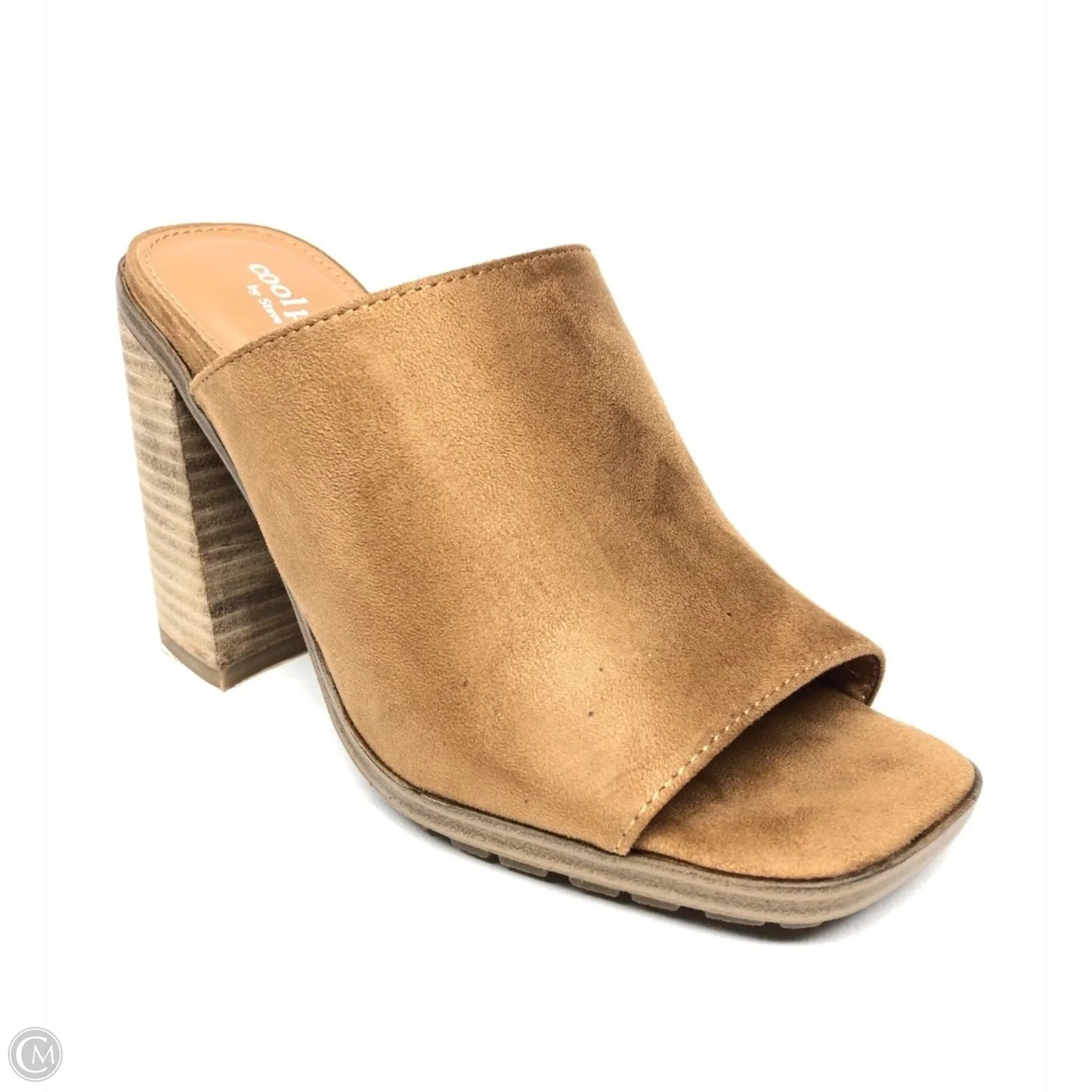 Sandals Heels Block By Steve Madden In Tan, Size: 6.5