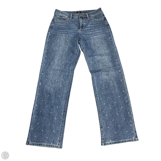 Jeans Straight By Express In Blue Denim, Size: 4