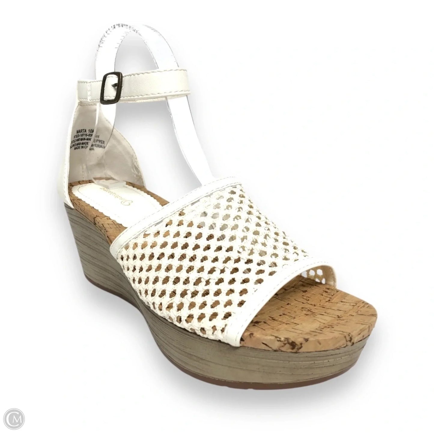 Sandals Heels Wedge By Bare Traps In White, Size: 10