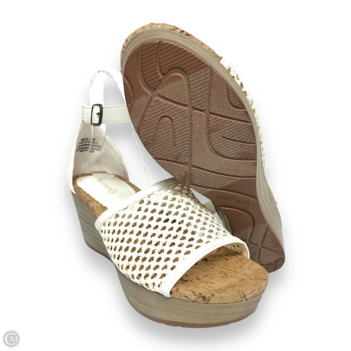 Sandals Heels Wedge By Bare Traps In White, Size: 10