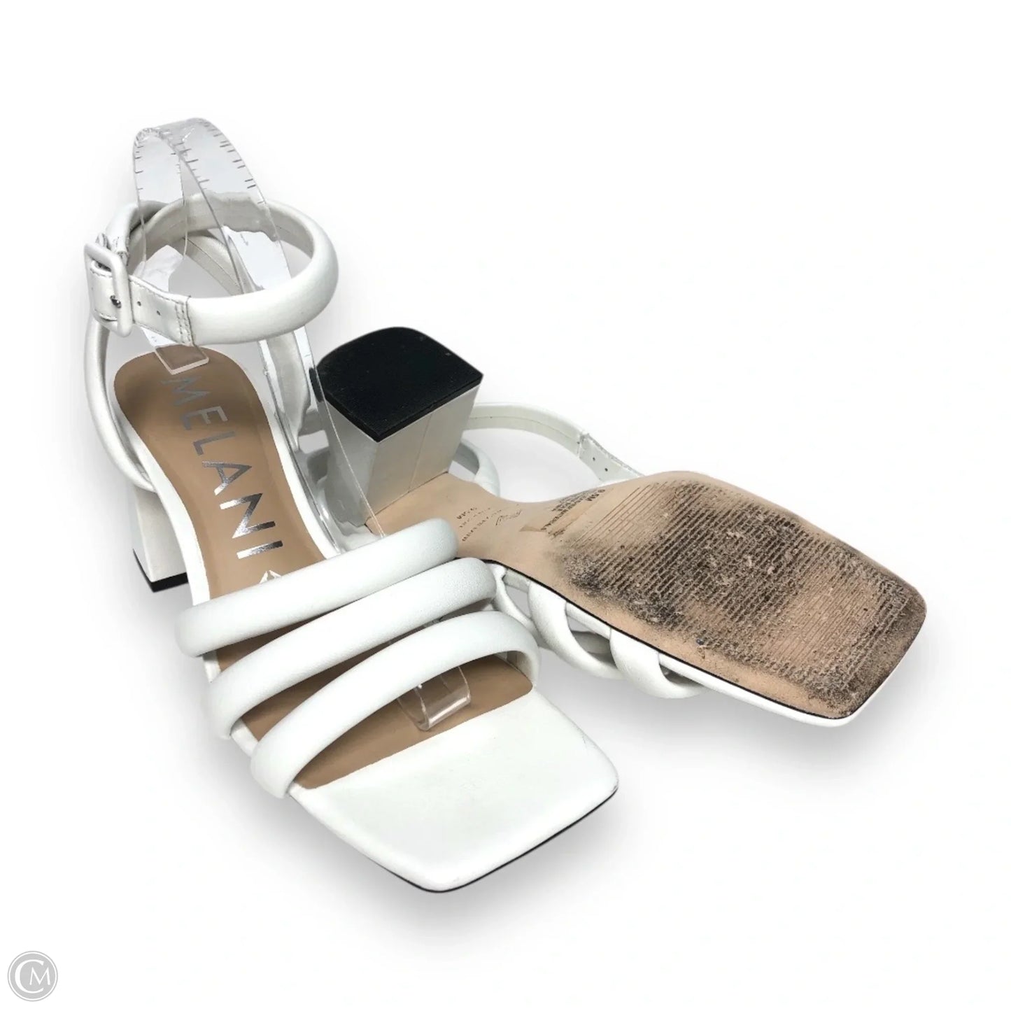 Sandals Heels Block By Antonio Melani In White, Size: 9.5