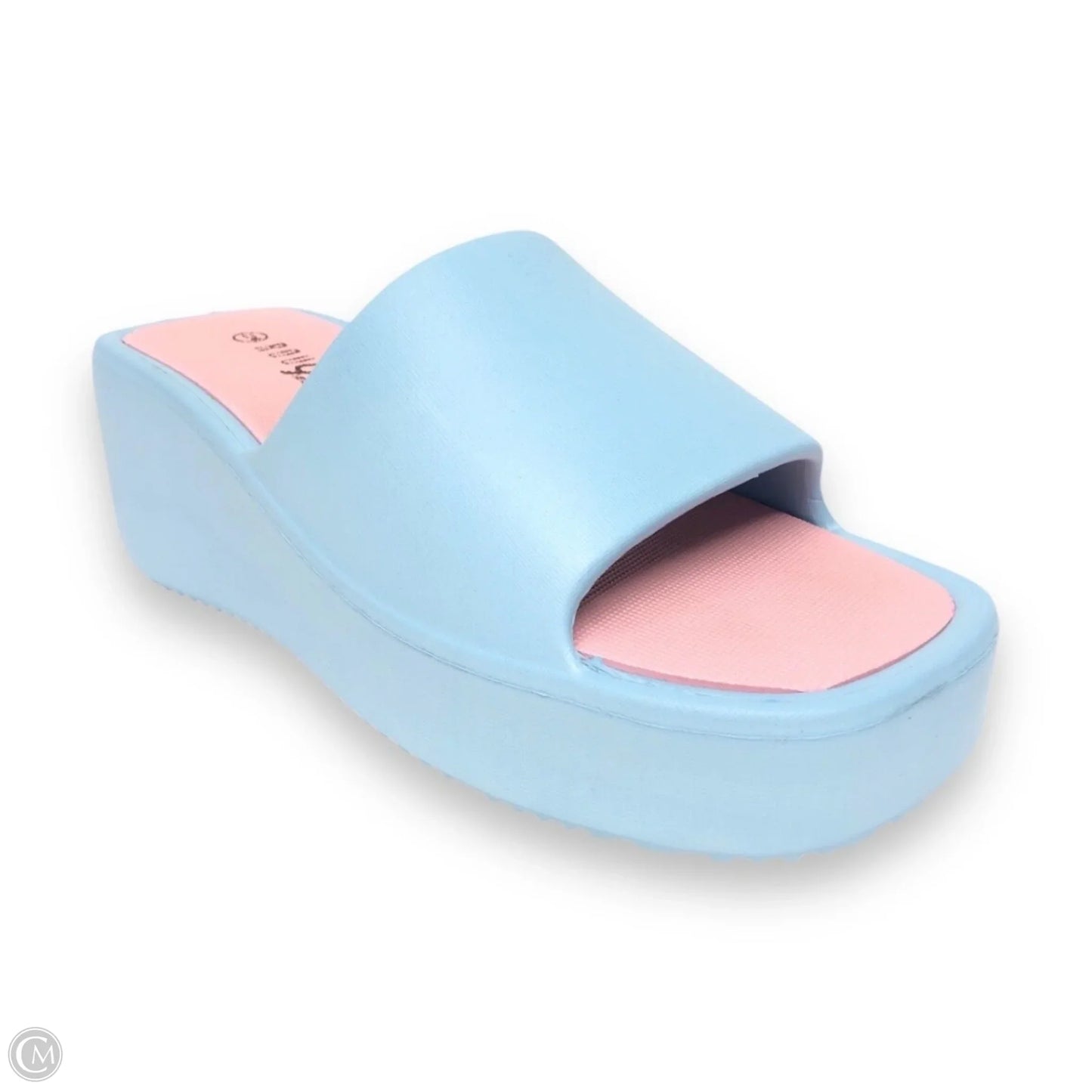 Sandals Heels Wedge By Rouge In Blue & Pink, Size: 9