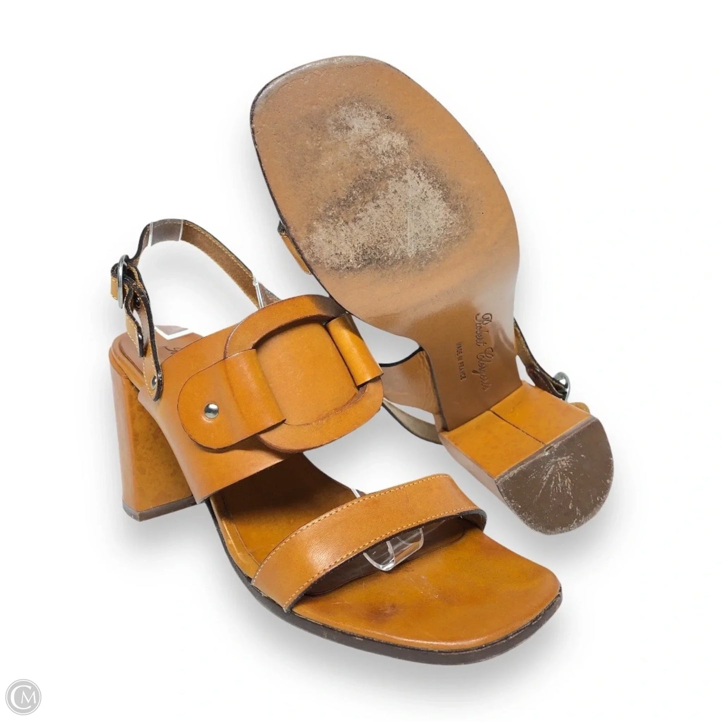 Sandals Heels Block By Cmb In Tan, Size: 8.5