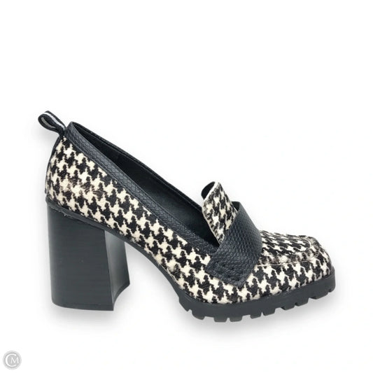 Shoes Heels Block By Crown Vintage In Black & White, Size: 7.5