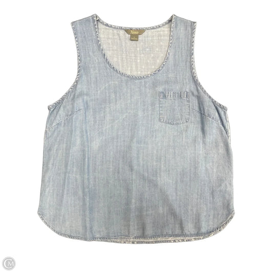 Top Sleeveless By Natural Reflections In Blue & White, Size: Xl